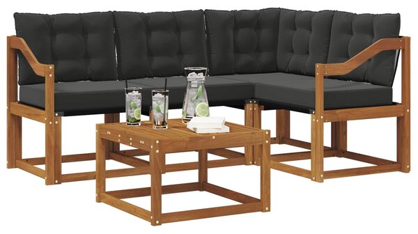 VidaXL Kültéri kanapé szett párnával 5 pcs Természetes és fekete