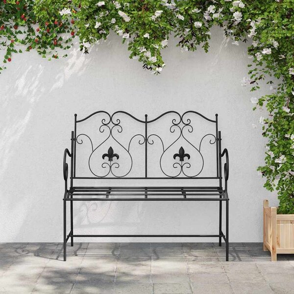 VidaXL Kerti pad Fekete 104 x 54 x 93cm Acél
