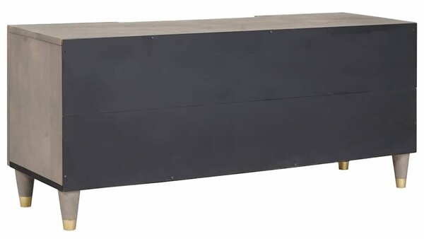 VidaXL TV szekrény Szürke és Arany 105 x 33.5 x 46 cm Tömör mangófa