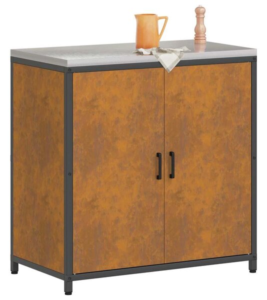 VidaXL Konyhai tárolószekrény HATTEM Rozsdás 90 x 50 x 92 cm Acél