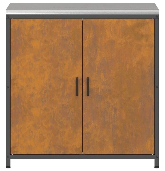 VidaXL Konyhai tárolószekrény HATTEM Rozsdás 90 x 50 x 92 cm Acél