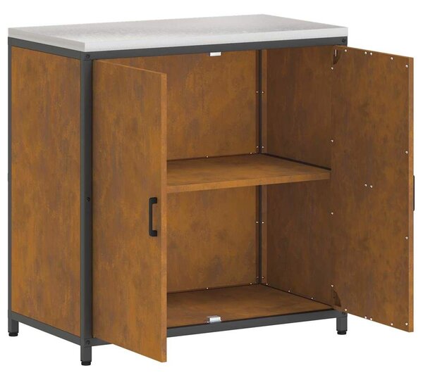 VidaXL Konyhai tárolószekrény HATTEM Rozsdás 90 x 50 x 92 cm Acél