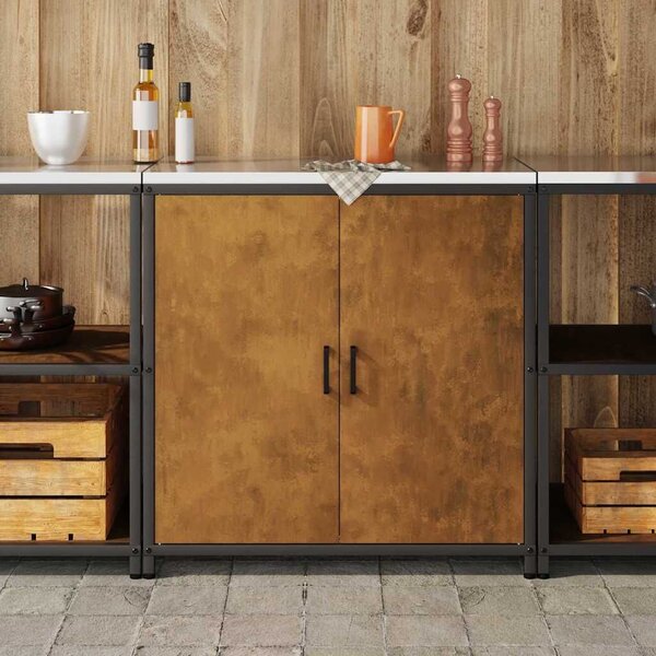 VidaXL Konyhai tárolószekrény HATTEM Rozsdás 90 x 50 x 92 cm Acél