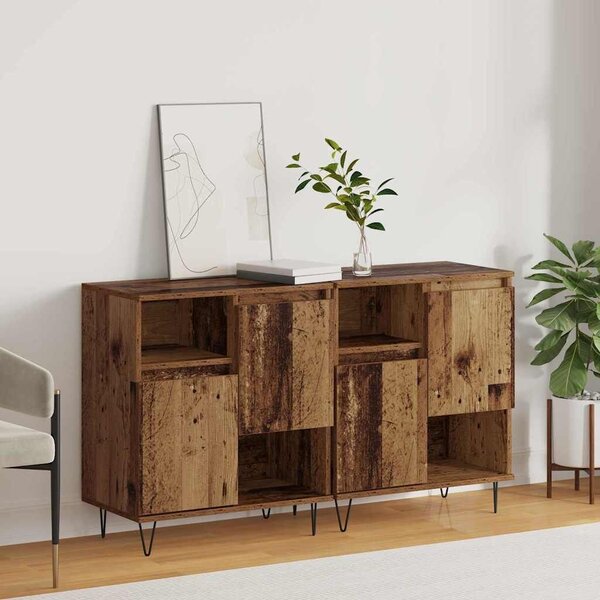 VidaXL Széf 2 db Öreg fa 60 x 35 x 70 cm