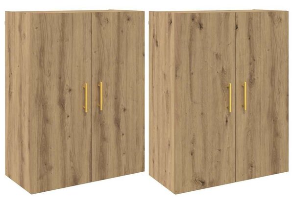 VidaXL Fali szekrény 2 db Artisan tölgy 69,5 x 34 x 90 cm Szerelt Fa