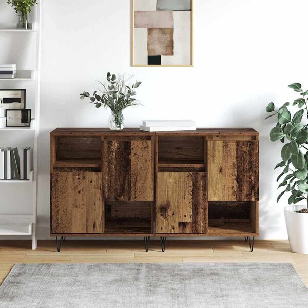 VidaXL Széf 2 db Öreg fa 60 x 35 x 70 cm