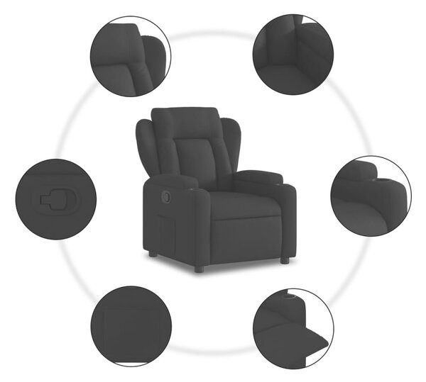 VidaXL fekete szövet relaxfotel