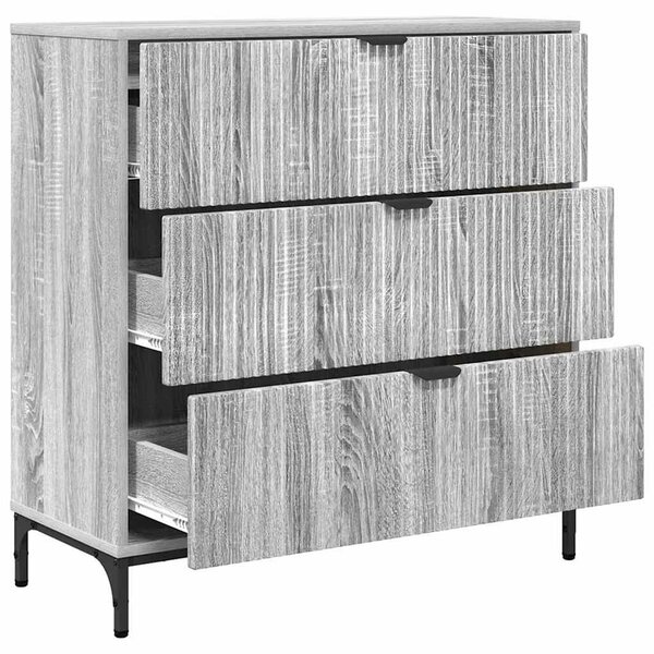 VidaXL Széf Szürke Sonoma 79,5 x 33 x 82 cm Szerelt Fa