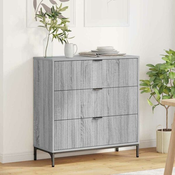 VidaXL Széf Szürke Sonoma 79,5 x 33 x 82 cm Szerelt Fa