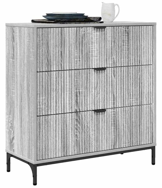 VidaXL Széf Szürke Sonoma 79,5 x 33 x 82 cm Szerelt Fa