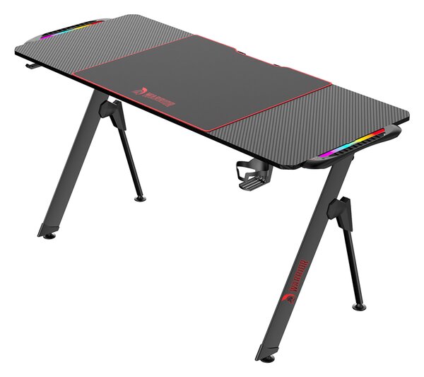 WARRIOR gamer asztal alumínium fekete színben 140*60*75CM RGB világítással (Blade V2-1460)