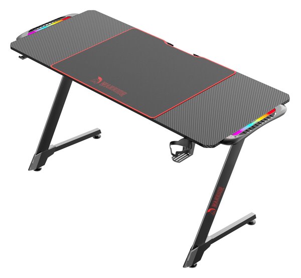 WARRIOR gamer asztal alumínium fekete színben 140*60*75CM RGB világítással (Z5-1460)