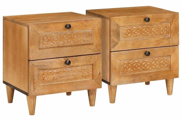 VidaXL Éjjeliszekrény 2 pcs Világos Barna 40 x 33 x 46 cm Szerelt Fa