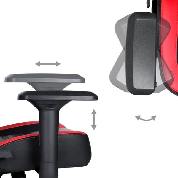 Marvo CH-118, Műbőr + PVC, 131 cm, Max. 150 kg, Állítható háttámla, Fekete-Piros, Gamer szék