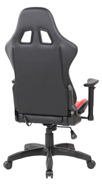 Red Fighter C8, Műbőr, 137 cm, Max. 132 kg, Állítható háttámla, Derék és fejtámasz, Fekete-Piros, Gamer szék