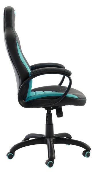 Nacon CH-350, Műbőr, 78,5 cm, Max. 100 kg, Állítható háttámla, Fekete-Tűrkíz, Gamer szék