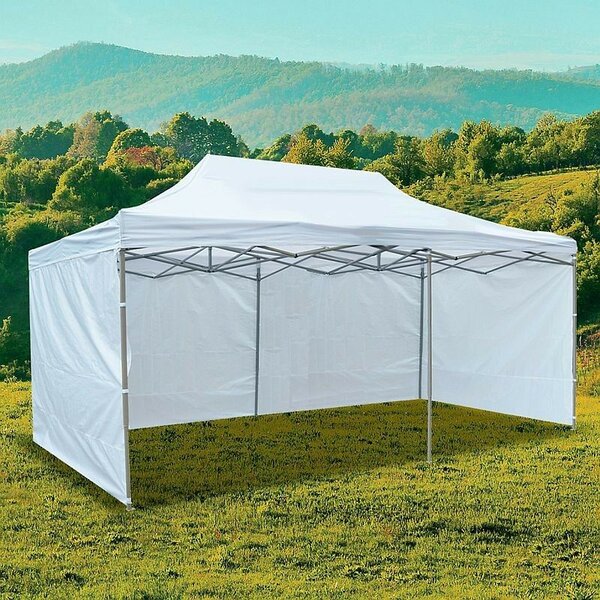 Összecsukható kerti sátor, gyorsan felállítható, 6x3x3 m, pavilon 3 oldalfal, állítható magasság