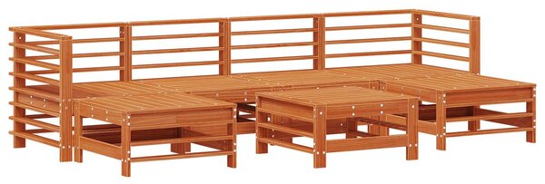 VidaXL Kerti lounge szett 7 pcs Viaszbarna Tömör Fenyőfa