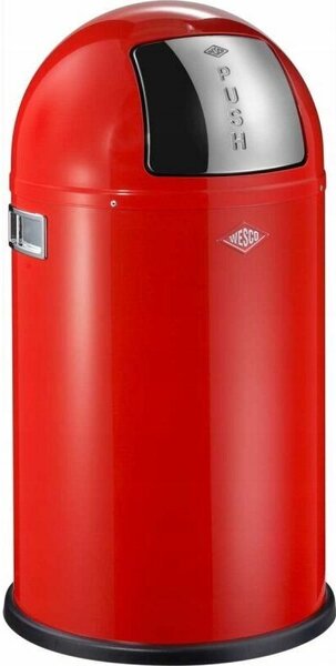 WESCO Pushboy 50 literes nyomófedeles fém szemetes - Piros