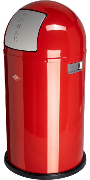 WESCO Pushboy 50 literes nyomófedeles fém szemetes - Piros