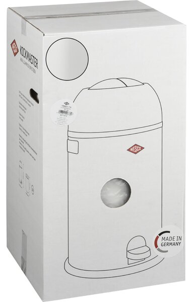 WESCO Kickmaster Soft 33 literes pedálos fém szemetes - Matt fehér