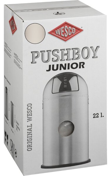 WESCO Pushboy Junior 22 literes nyomófedeles fém szemetes - Matt homok