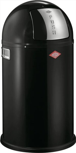 WESCO Pushboy Junior 22 literes nyomófedeles fém szemetes - Matt fekete