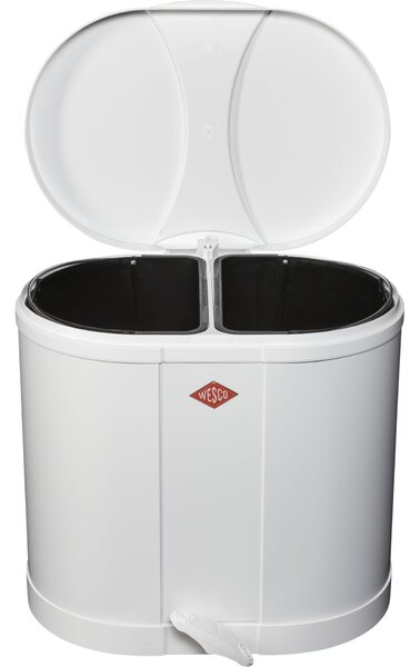WESCO Ökosammler Beta 2 x 15 literes pedálos fém szemetes - Fehér