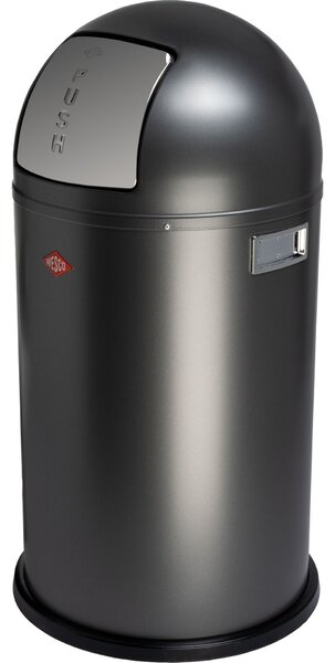 WESCO Pushboy 50 literes nyomófedeles fém szemetes - Matt grafit