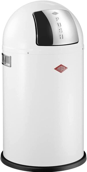 WESCO Pushboy Junior 22 literes nyomófedeles fém szemetes - Matt fehér