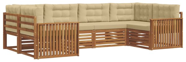 VidaXL Kültéri kanapé szett párnával 6 pcs Természetes és bézs