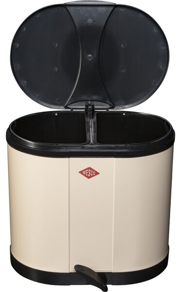 WESCO Ökosammler Beta 2 x 15 literes pedálos fém szemetes - Mandula
