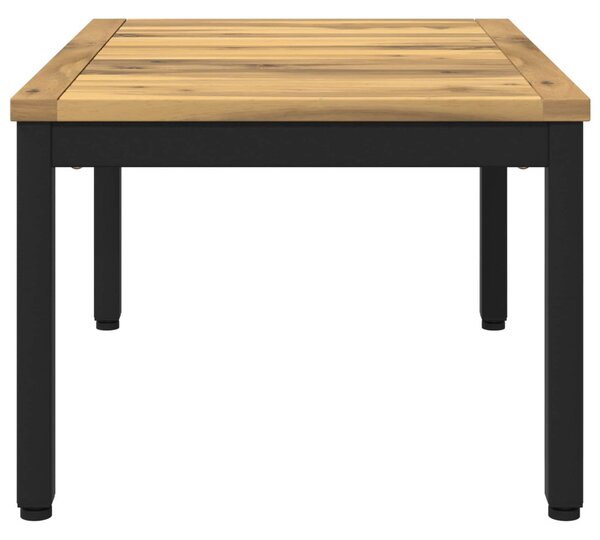 Dohányzóasztal Fehér és Fekete 49 x 68,5 x 36 cm Tömör Akácfa