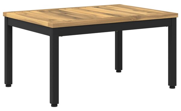 Dohányzóasztal Fehér és Fekete 49 x 68,5 x 36 cm Tömör Akácfa