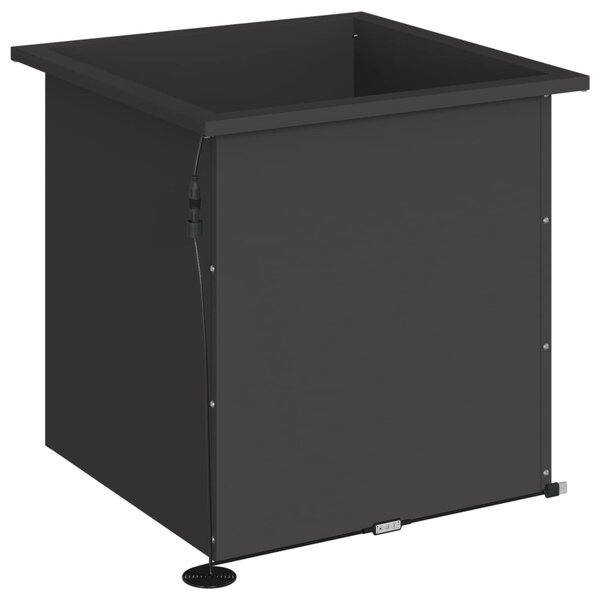 Led-es kerti virágláda 2 db Fekete 50 x 50 x 48 cm Acél