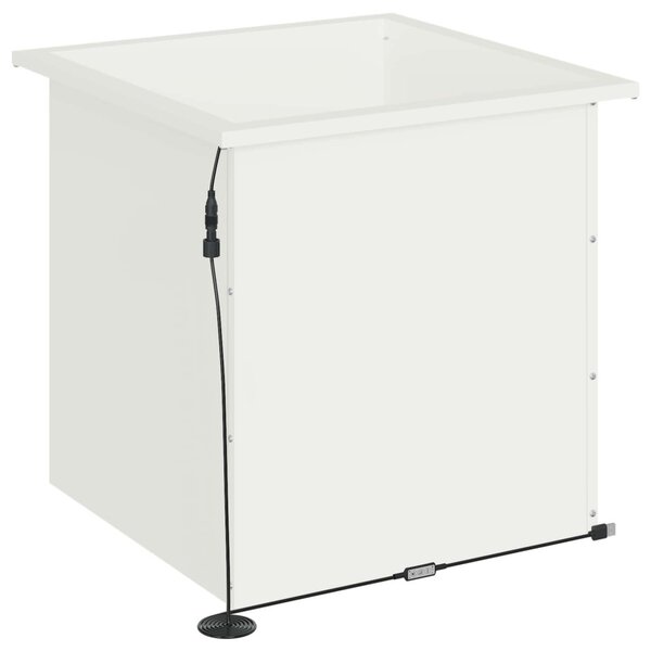 Led-es kerti virágláda 2 db Fehér 50 x 50 x 48 cm Acél