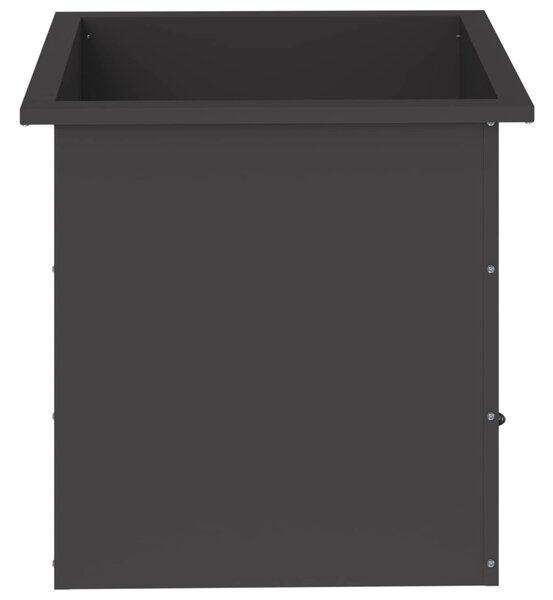 Led-es kerti virágláda 2 db Fekete 50 x 50 x 48 cm Acél