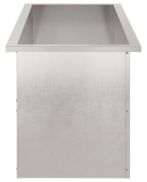 Led-es kerti virágláda 2 db Ezüst 40 x 100 x 40 cm