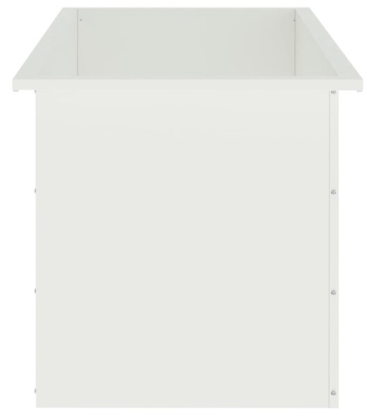 Led-es kerti virágláda Fehér 50 x 100 x 48 cm Acél