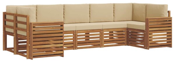 VidaXL Szegmentált kanapé szett párnával 7 pcs Természetes és bézs