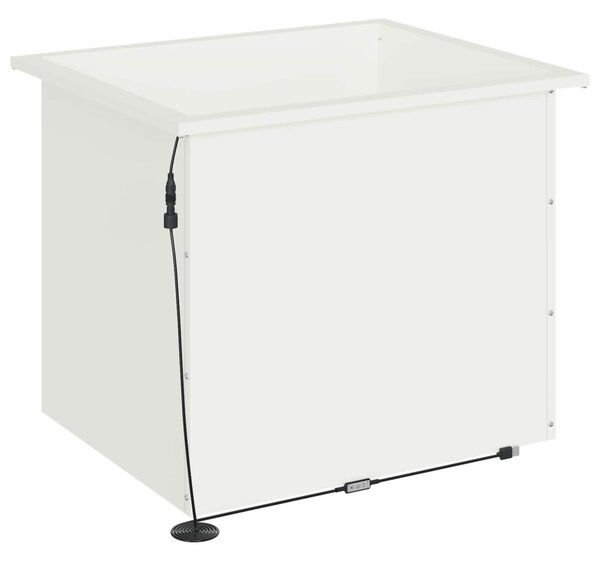 Led-es kerti virágláda 2 db Fehér 50 x 60 x 48 cm Acél