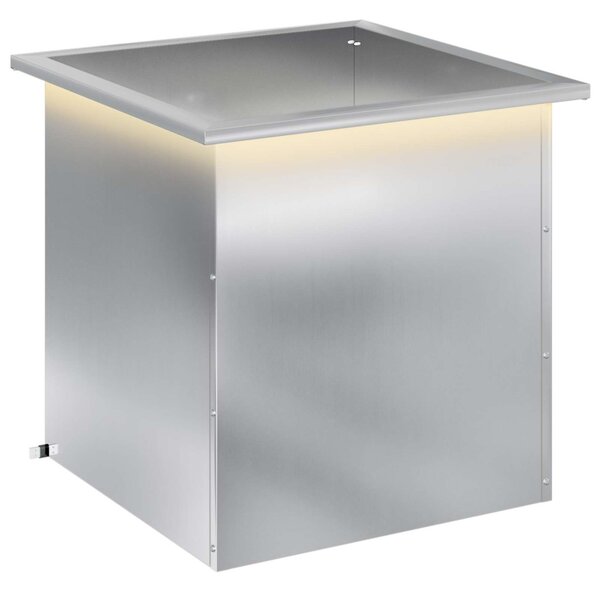 Led-es kerti virágláda Ezüst 50 x 50 x 48 cm Horganyzott Acél
