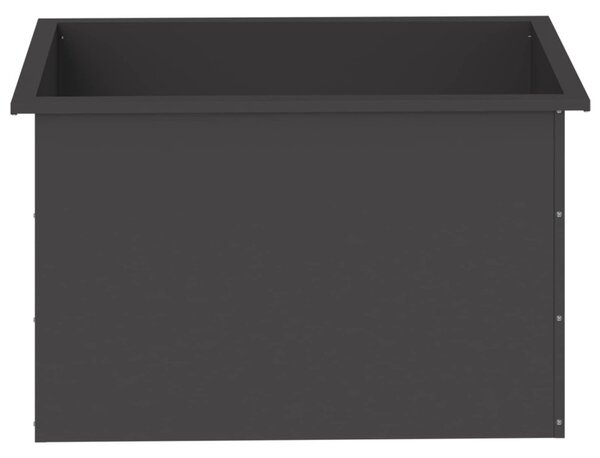 Led-es kerti virágláda 2 db Fekete 50 x 80 x 48 cm Acél