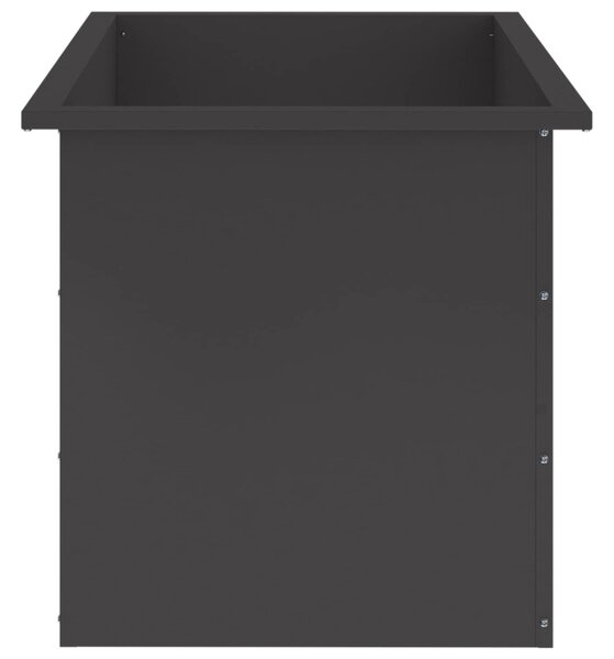 Led-es kerti virágláda 2 db Fekete 50 x 80 x 48 cm Acél