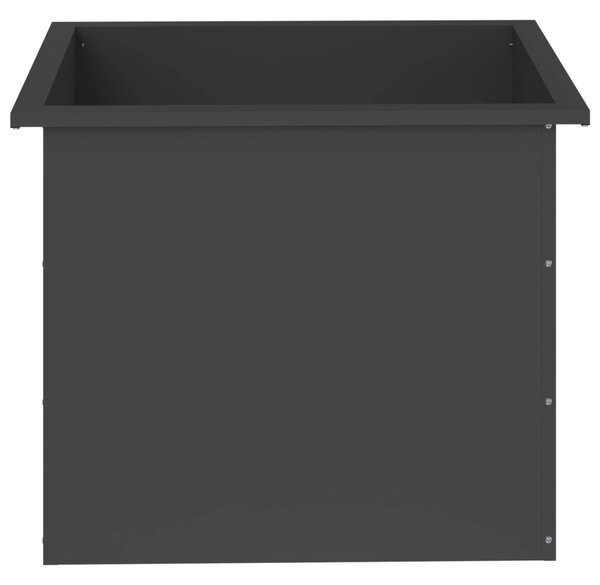 Led-es kerti virágláda 2 db Fekete 50 x 60 x 48 cm Acél