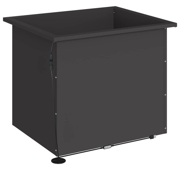 Led-es kerti virágláda 2 db Fekete 50 x 60 x 48 cm Acél