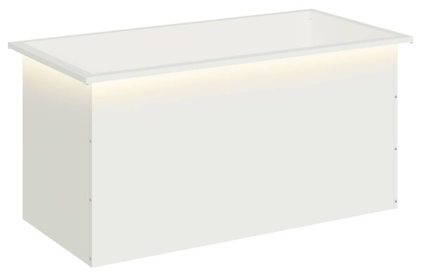 Led-es kerti virágláda Fehér 50 x 100 x 48 cm Acél