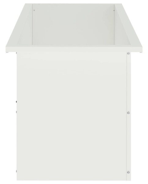 Led-es kerti virágláda Fehér 40 x 100 x 40 cm Acél
