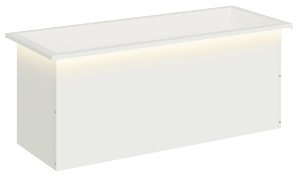Led-es kerti virágláda Fehér 40 x 100 x 40 cm Acél