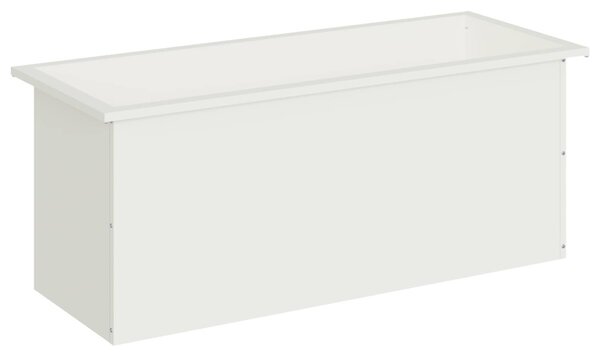 Led-es kerti virágláda Fehér 40 x 100 x 40 cm Acél